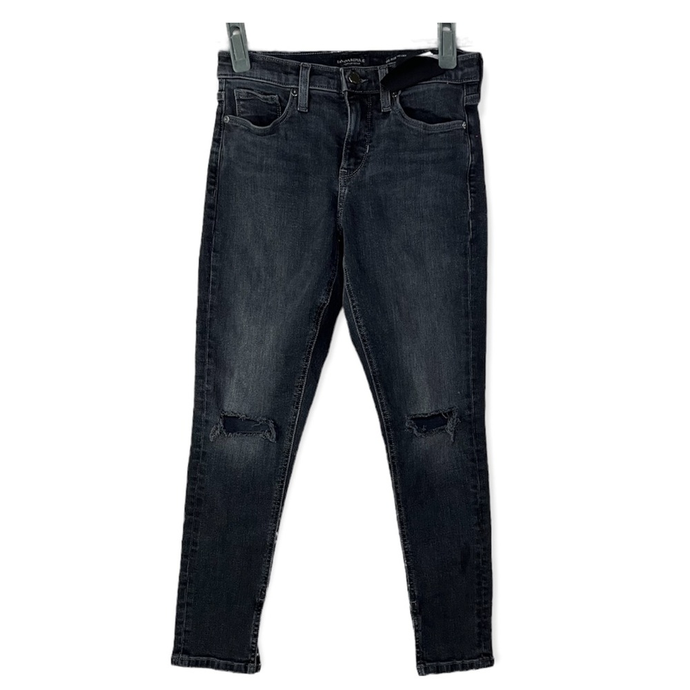 Banana Republic Mid-Rise Skinny Ankle Split Hem Distressed Jeans Size 26P